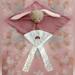 NATTOU Lovey Pauline Pink Bunny Rabbit Soft Sensory Comfort Blanket Baby Newborn